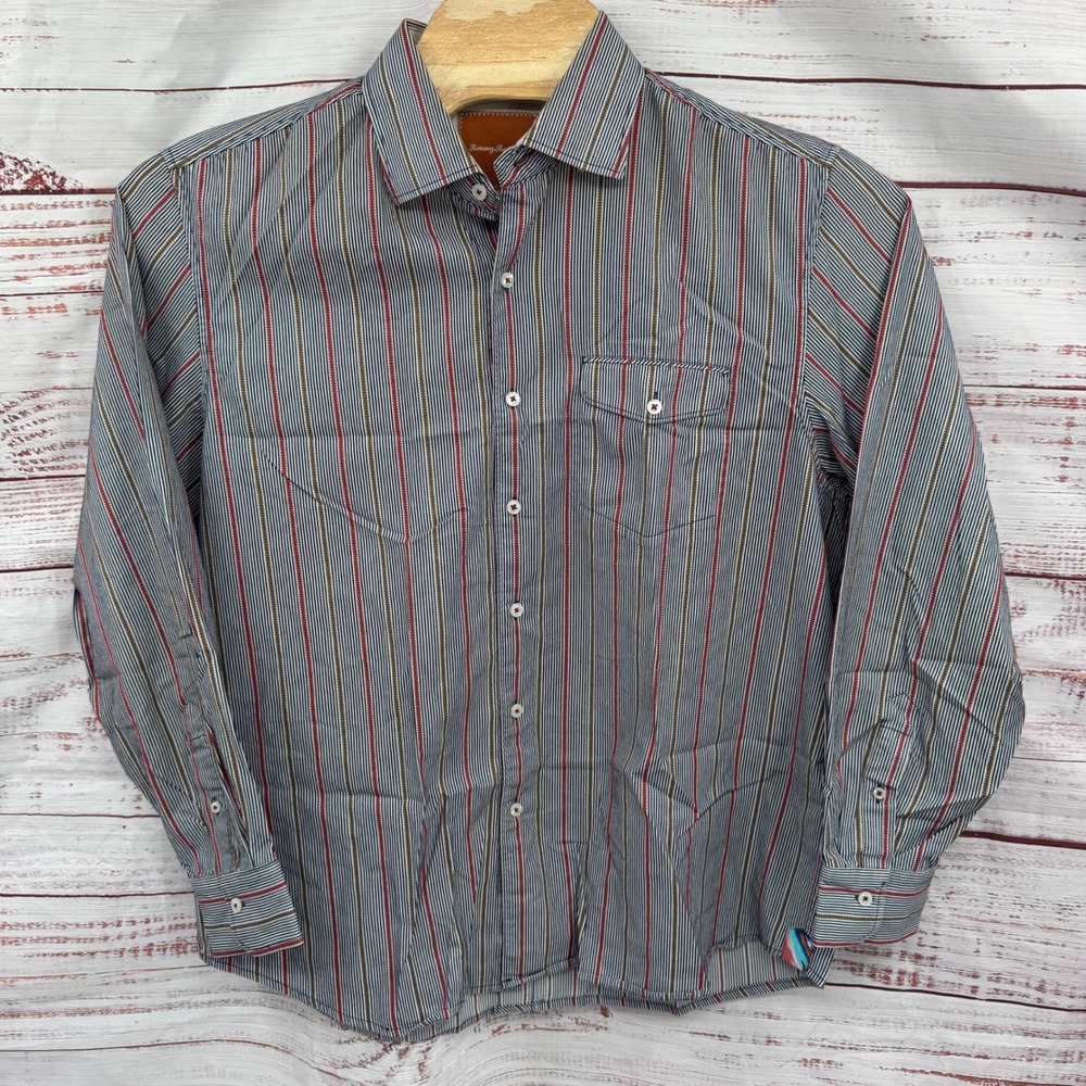 Tommy Bahama Shirt‎ Mens XL Long Sleeve Button Down Stripes Cotton Casual